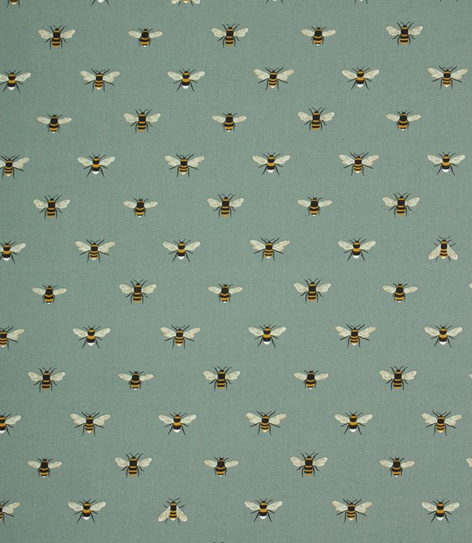 Teal Bees Fabric