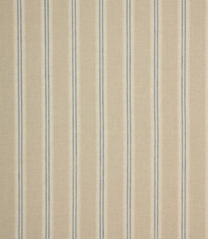 Petrol Blue Cotswold Linen Stripe Fabric