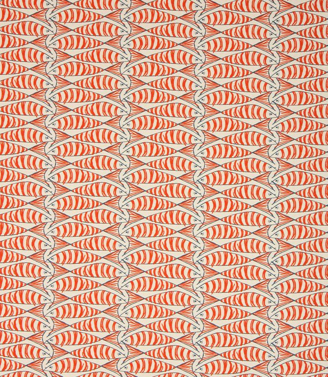 Orange Cornish Sardines Fabric