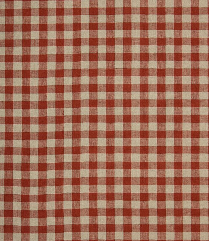 Terracotta Cotswold Linen Check Fabric