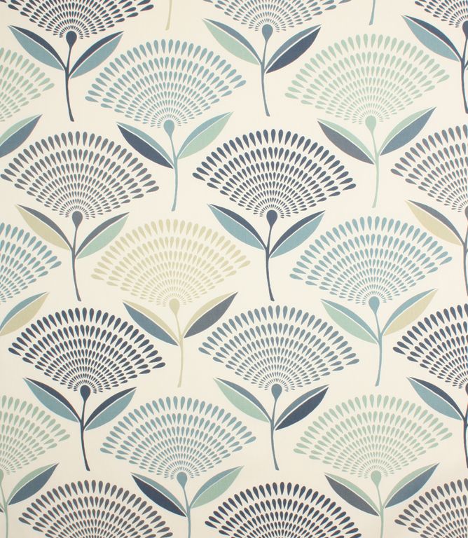 Colonial Blue Dandelion Fabric