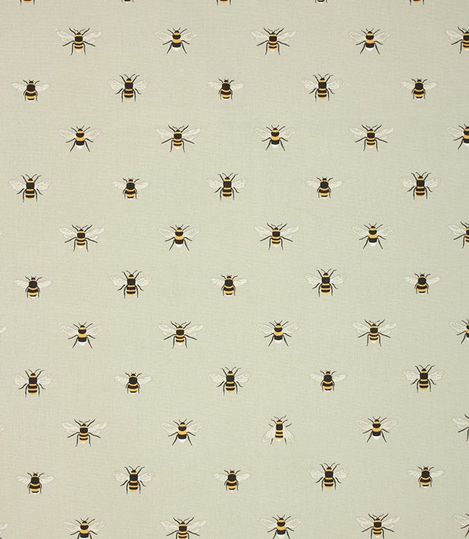 Pale Green Bees Fabric