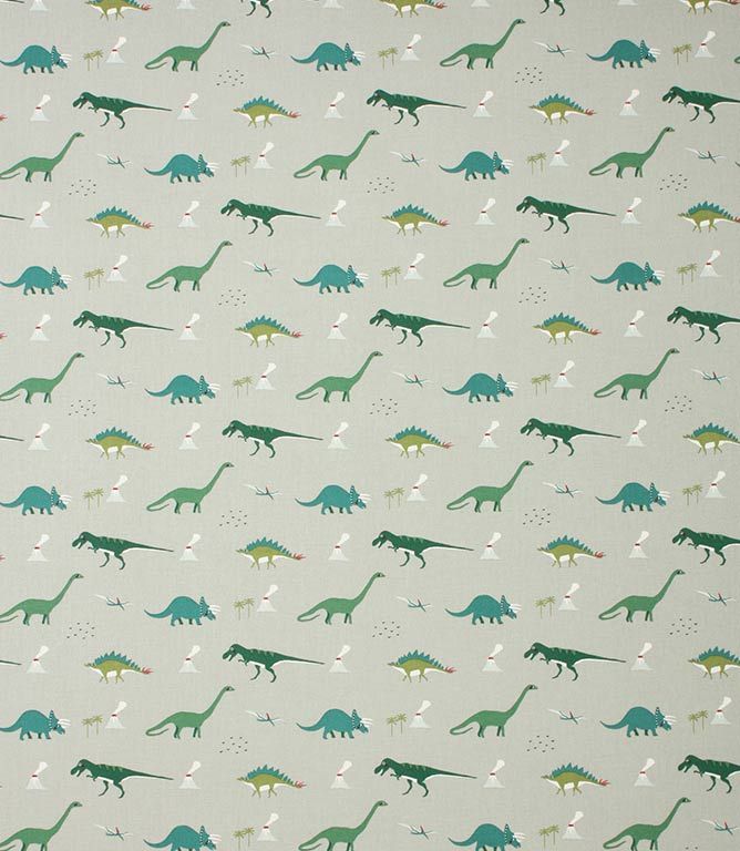 Sage Blue Dinosaurs Fabric