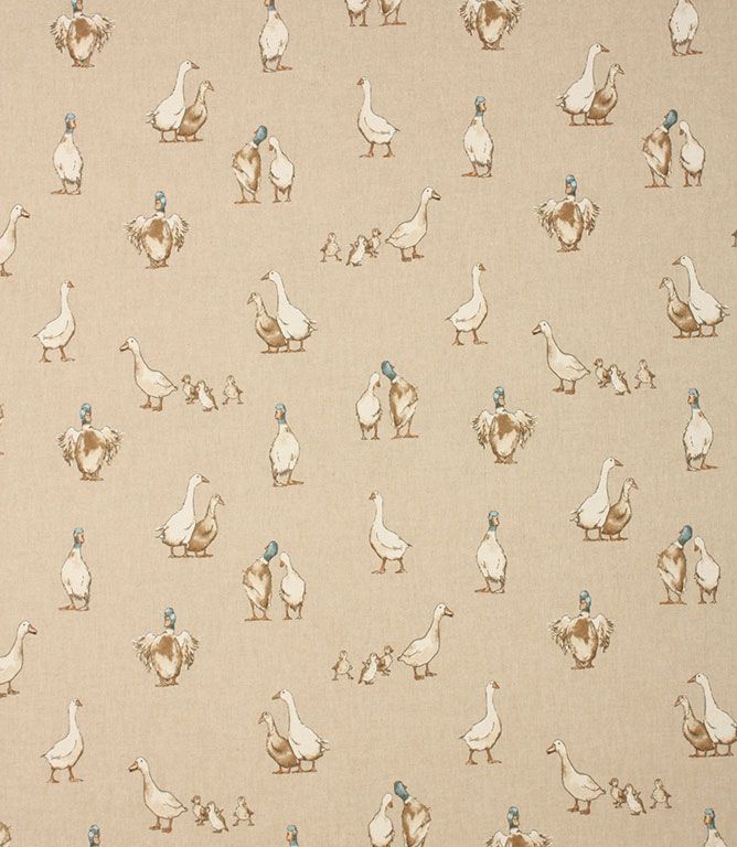 Linen Farm Ducks Fabric