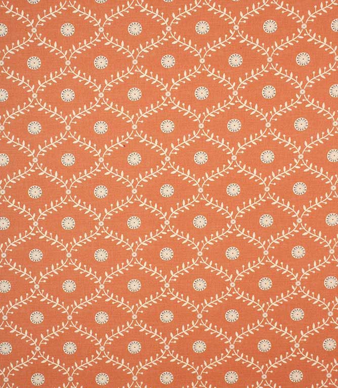 Tangerine Daisy Trellis Fabric