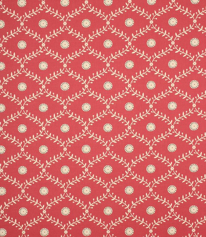 Raspberry Daisy Trellis Fabric