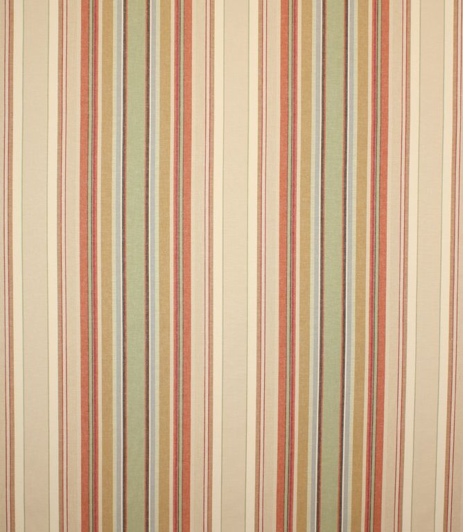 Brick Falmouth Stripe Fabric