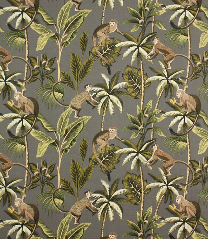 Grey Mr Monkey Fabric