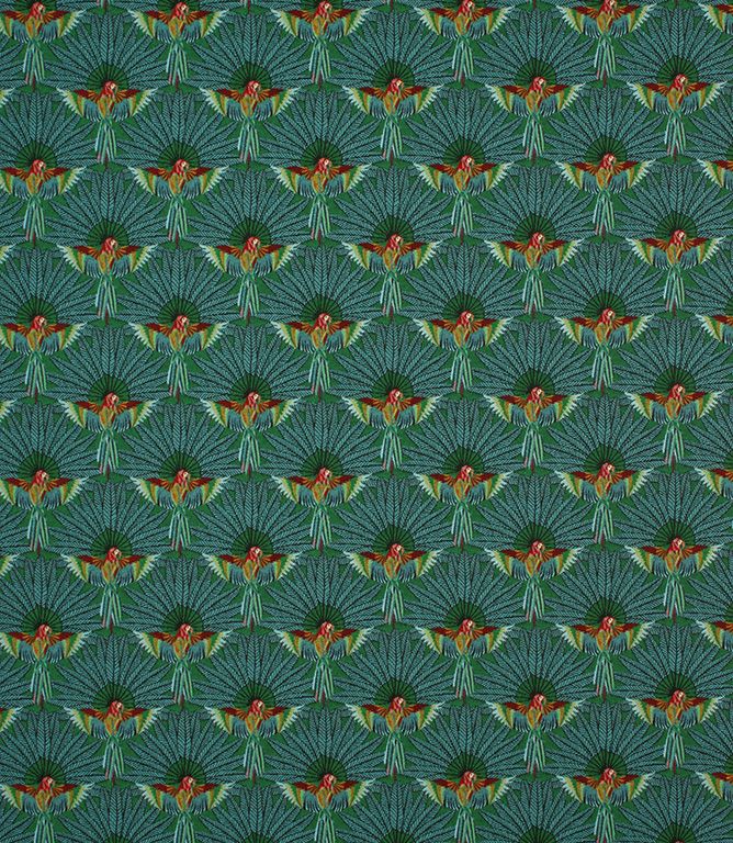 Emerald Parrot Paradise  Fabric