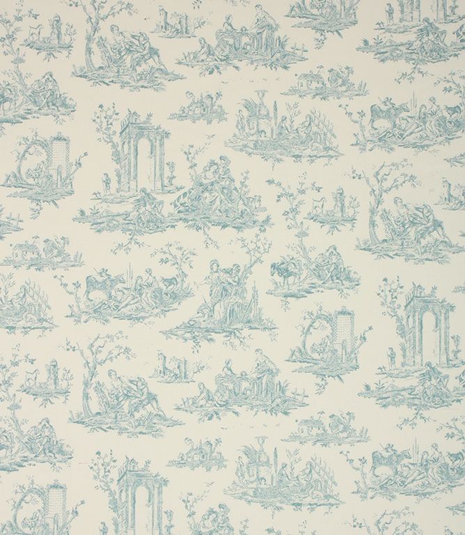 Light Blue French Toile Fabric