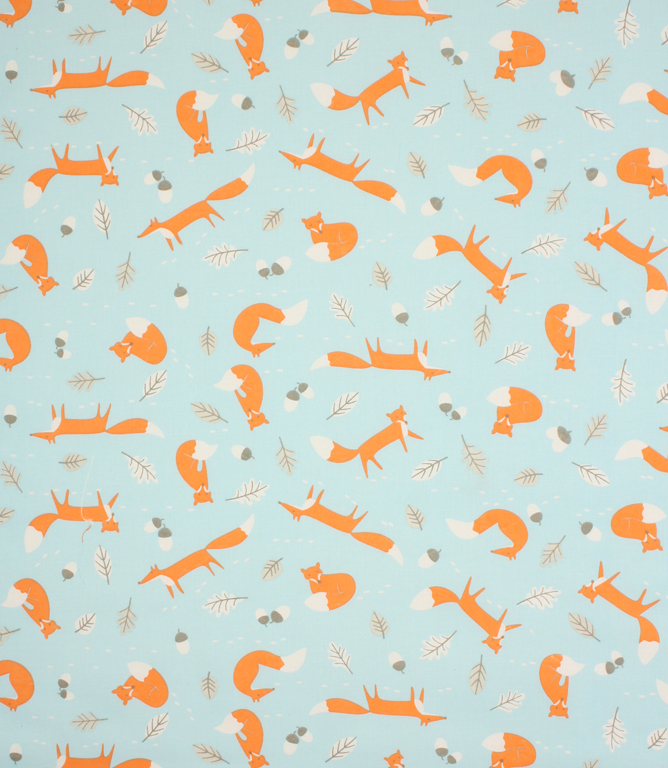 Mr Fox Fabric / Blue | Just Fabrics