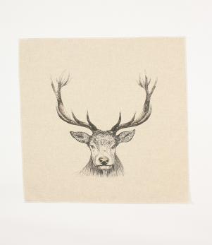 Stag Head Sketch Cushion Panel