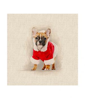 Festive Bulldog Cushion Panel