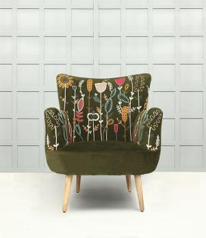 Statement Chairs  - Flora Velvet Moss