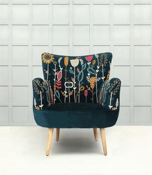 Statement Chairs  - Flora Velvet Teal