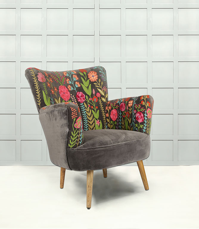 Statement Chairs  - Flora Dark Dove Grey