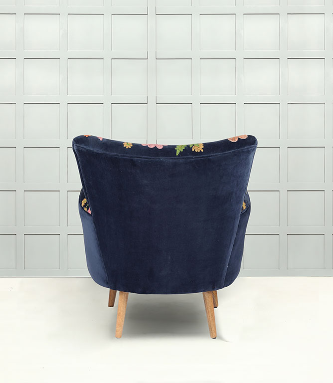 Statement Chairs  - Flora Velvet Indigo