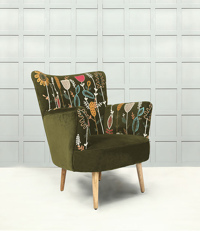 Statement Chairs  - Flora Velvet Moss