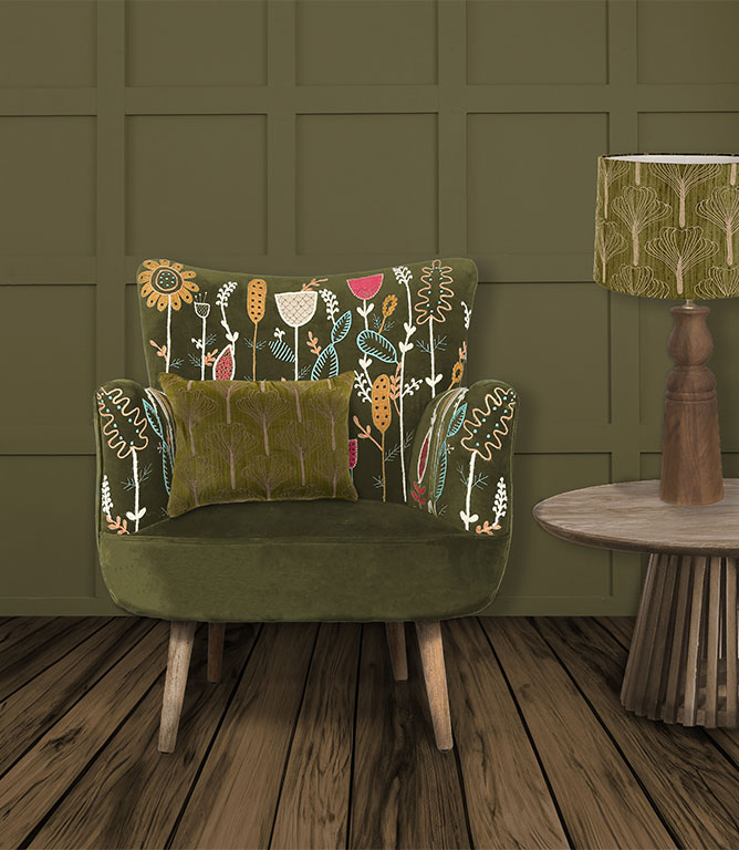 Statement Chairs  - Flora Velvet Moss