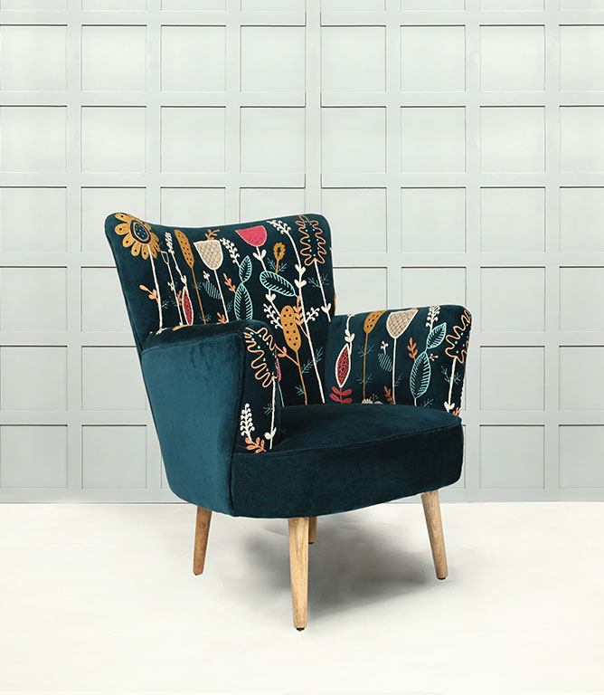 Statement Chairs  - Flora Velvet Teal