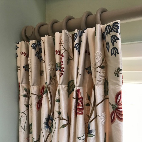 James Hare Embroidered Silk Curtains and Cushions Project | Just Fabrics