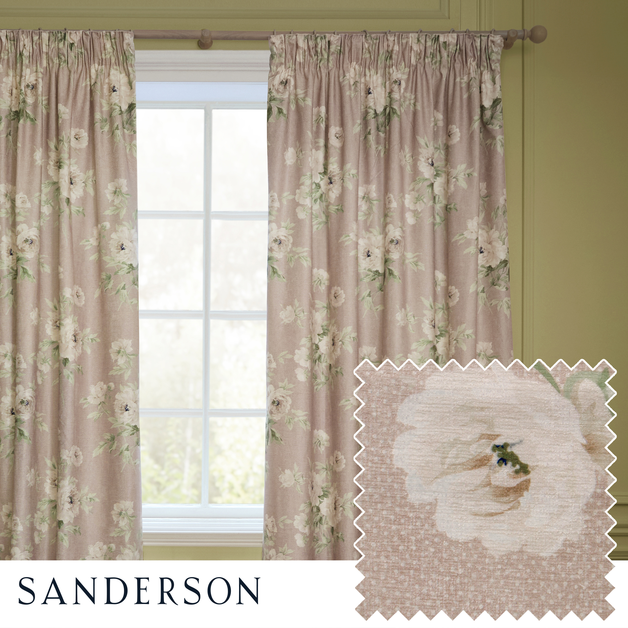 Sanderson Curtains / Adele Rose