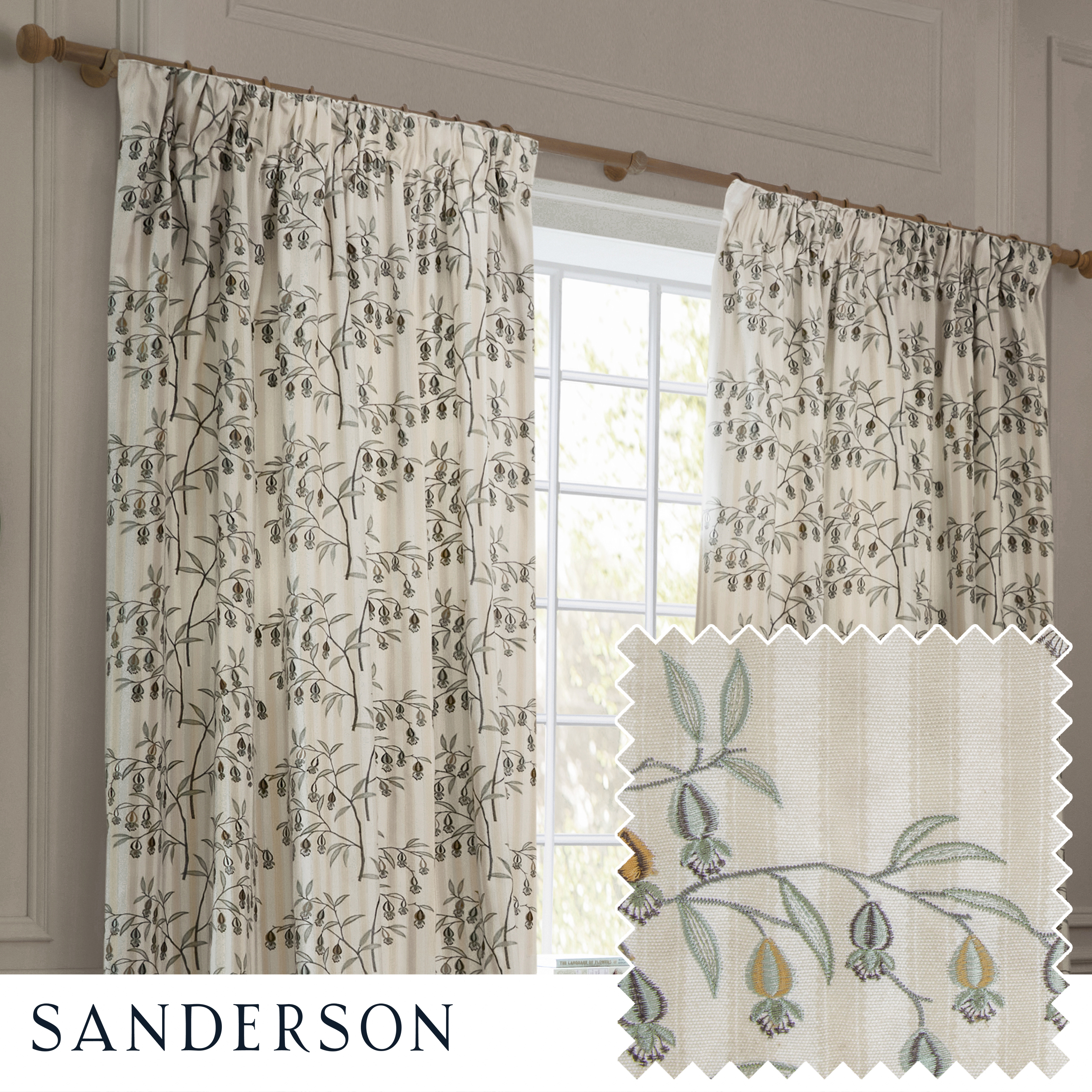 Sanderson Curtains / Chinese Lanterns Linen