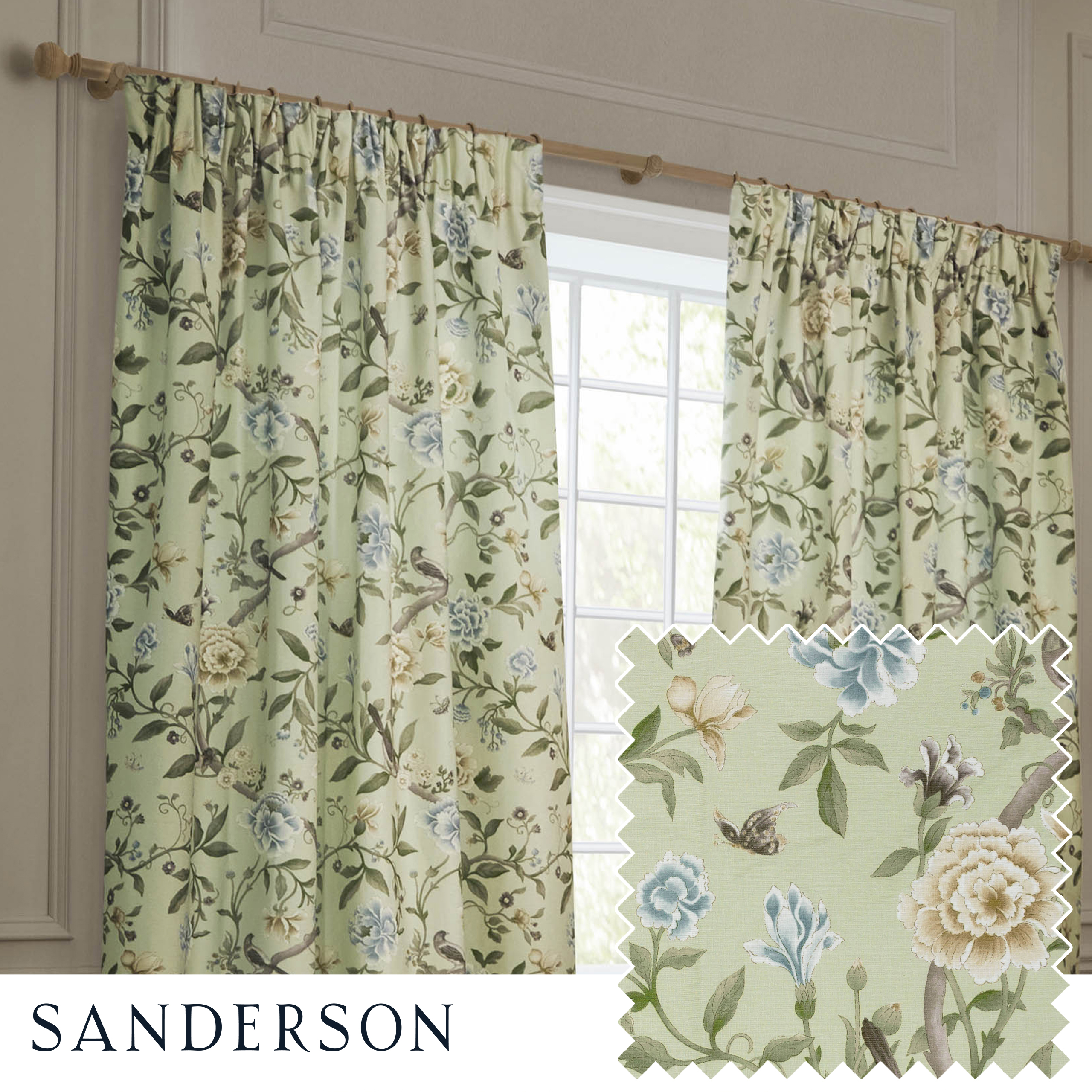 Sanderson Curtains / Porcelain Garden Sage