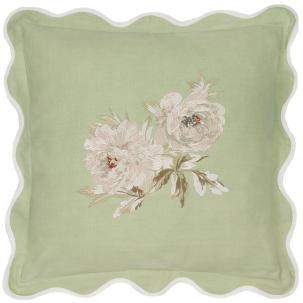 Adele Embroidered Sage Cushion