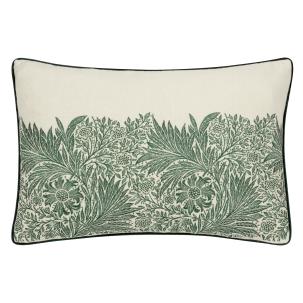 Marigold Embroidered Leaf Green Cushion