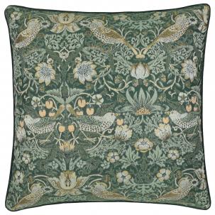 Strawberry Thief Jacquard Forest Green Cushion