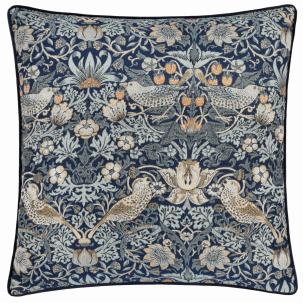 Strawberry Thief Jacquard Indigo Cushion